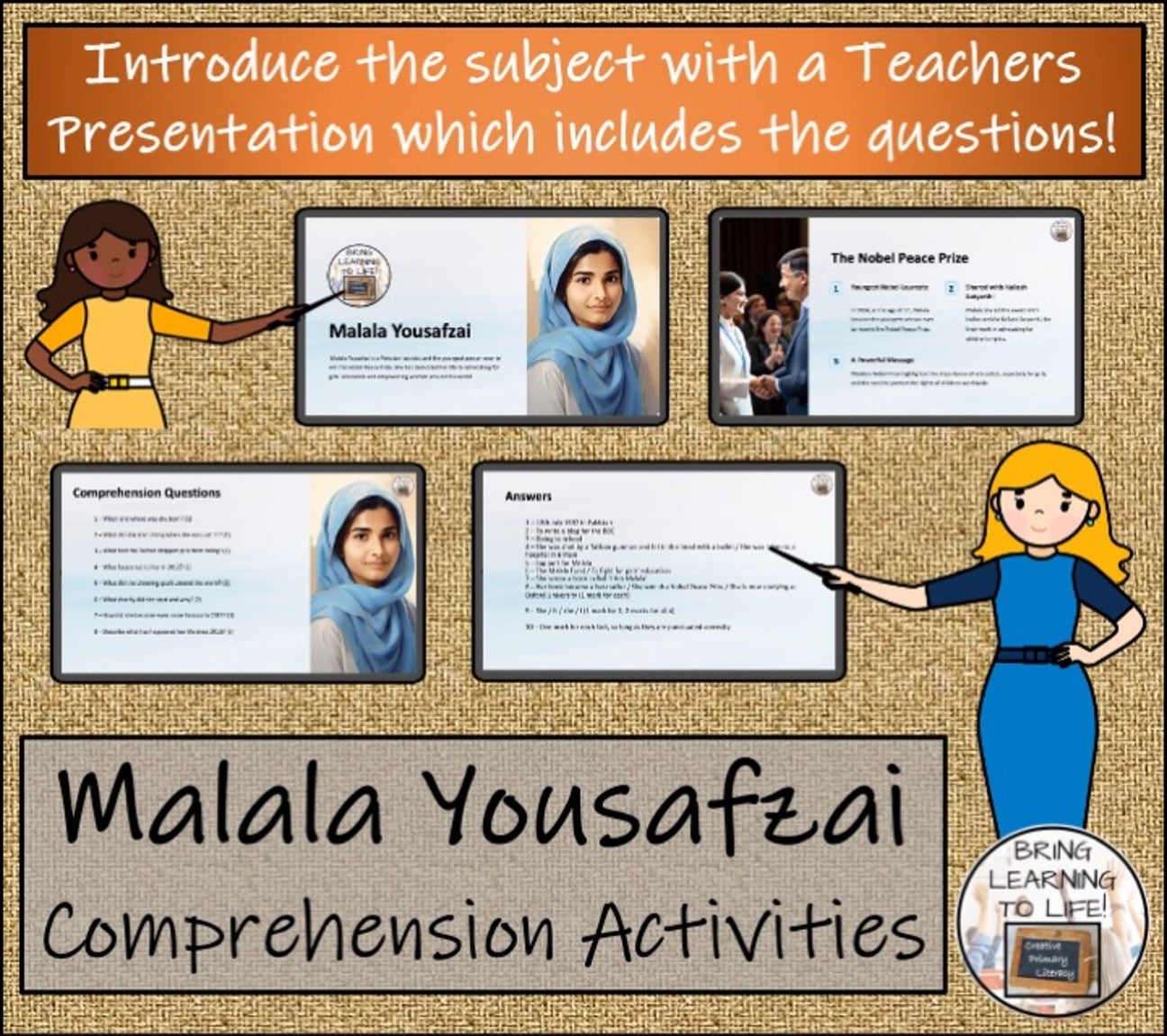 Malala Yousafzai Close Reading & Biography Bundle | 3rd Grade & 4th Grade