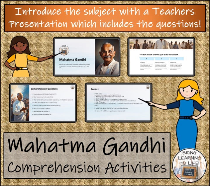 Mahatma Gandhi Close Reading & Biography Bundle | 3rd Grade & 4th Grade