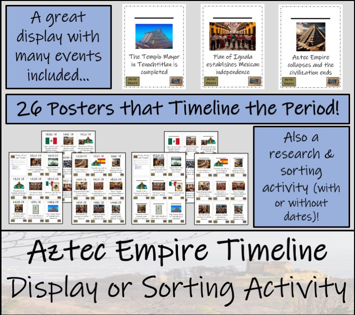 Aztec Empire Timeline Display Research and Sorting Activity