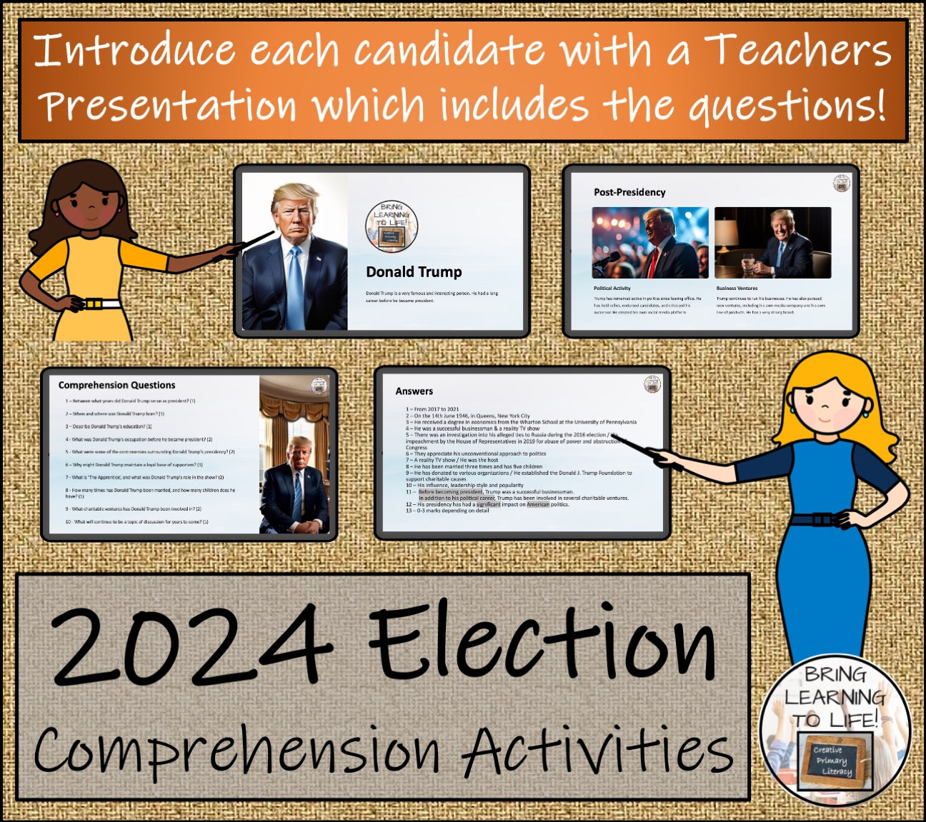 2024 Presidential Election Timeline and Close Reading Bundle | 3rd & 4th Grade