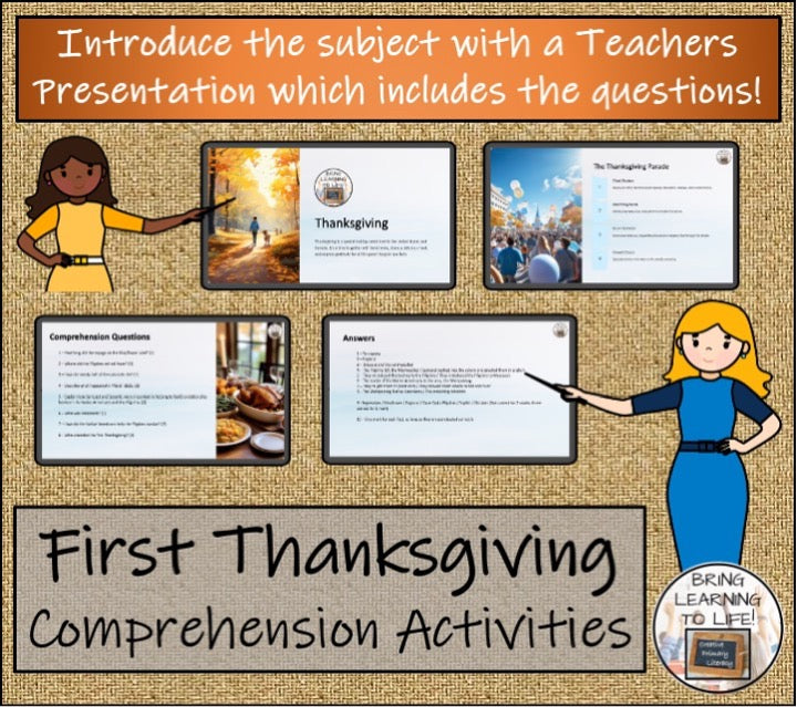 First Thanksgiving Close Reading & Informational Writing Bundle | 3rd & 4th Grade