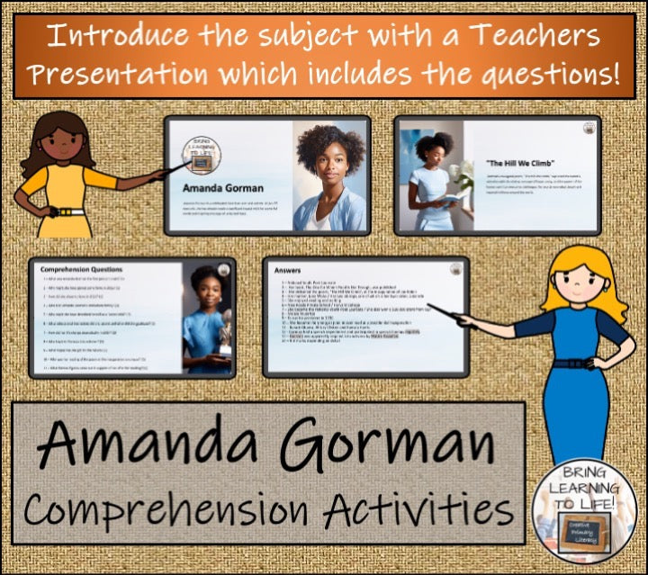 Amanda Gorman Close Reading & Biography Bundle | 5th Grade & 6th Grade