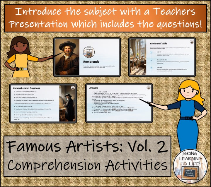 Famous Artists Volume 2 Close Reading Comprehension Bundle | 5th & 6th Grade