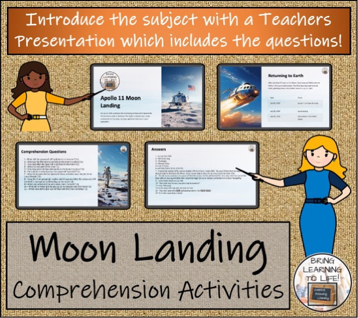 Moon Landing Close Reading & Informational Writing Bundle | 5th & 6th Grade