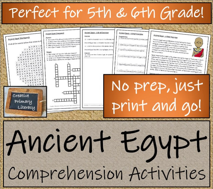 Ancient Egypt Display Sorting Close Reading & Writing Bundle 5th & 6th Grade