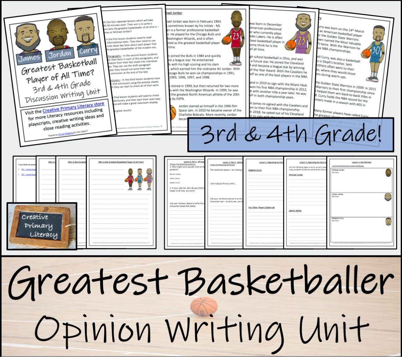 Basketball Stars Reading & Writing Mega Bundle | 3rd Grade & 4th Grade