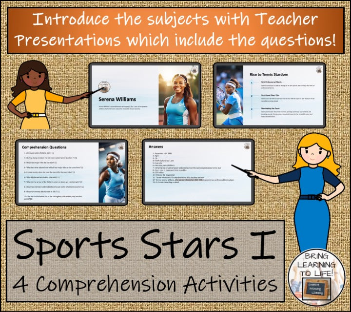 Sport Stars Volume 1 Close Reading Comprehension Bundle | 5th Grade & 6th Grade