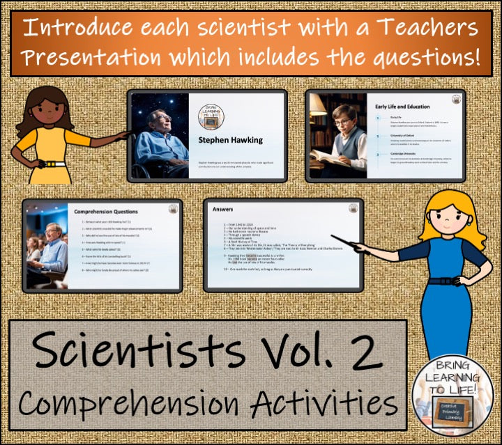 Famous Scientists Volume 2 Close Reading Comprehension Bundle | 3rd & 4th Grade