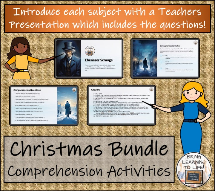 A Christmas Close Reading Comprehension Bundle | 5th Grade & 6th Grade