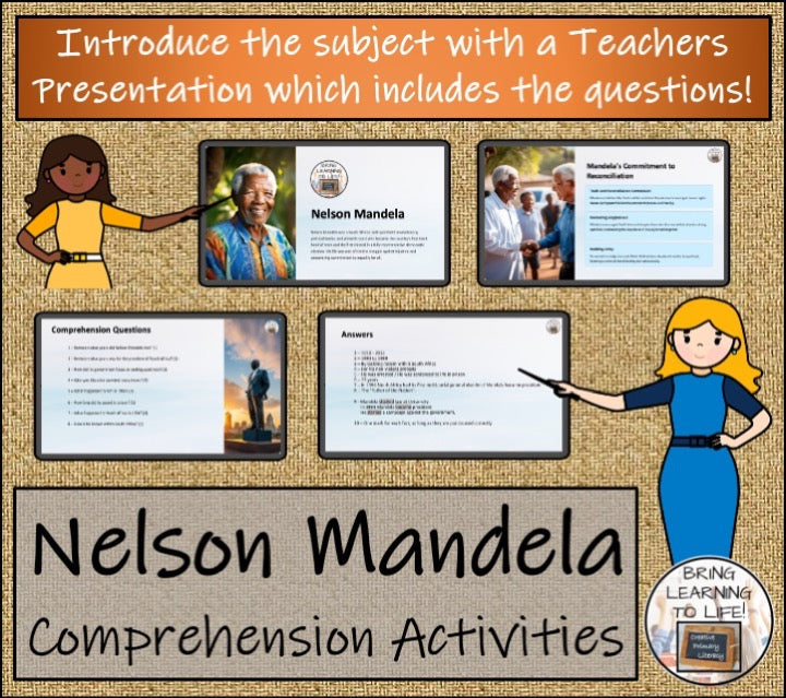 Nelson Mandela Close Reading & Biography Bundle | 3rd Grade & 4th Grade