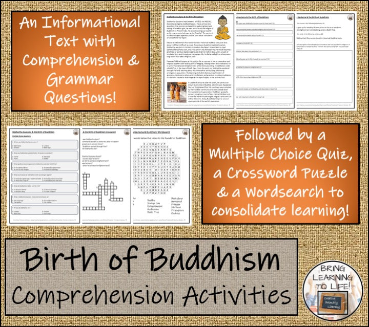 Siddhartha Gautama and the Birth of Buddhism Close Reading | 5th Grade & 6th Grade