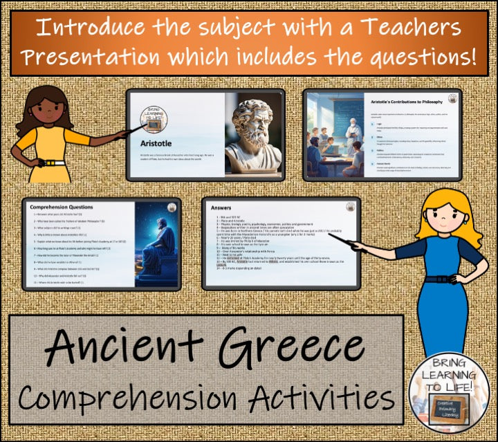 Ancient Greece Close Reading Comprehension Activity Bundle | 3rd & 4th Grade