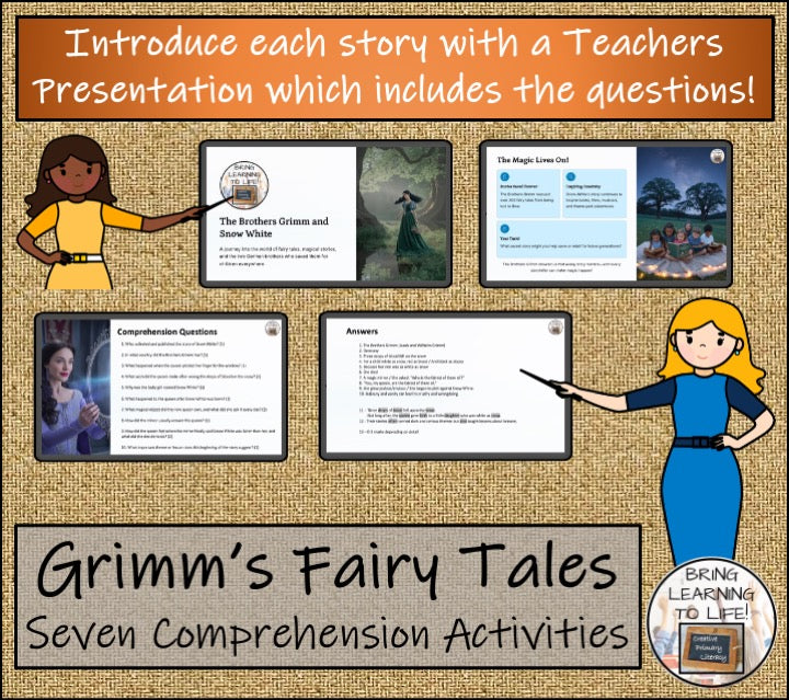 Grimm's Fairy Tales Reading Comprehension Bundle | 5th Grade & 6th Grade