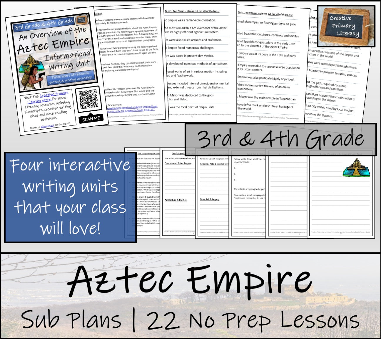 Emergency Sub Plans | Aztec Empire Bundle | 3rd Grade & 4th Grade