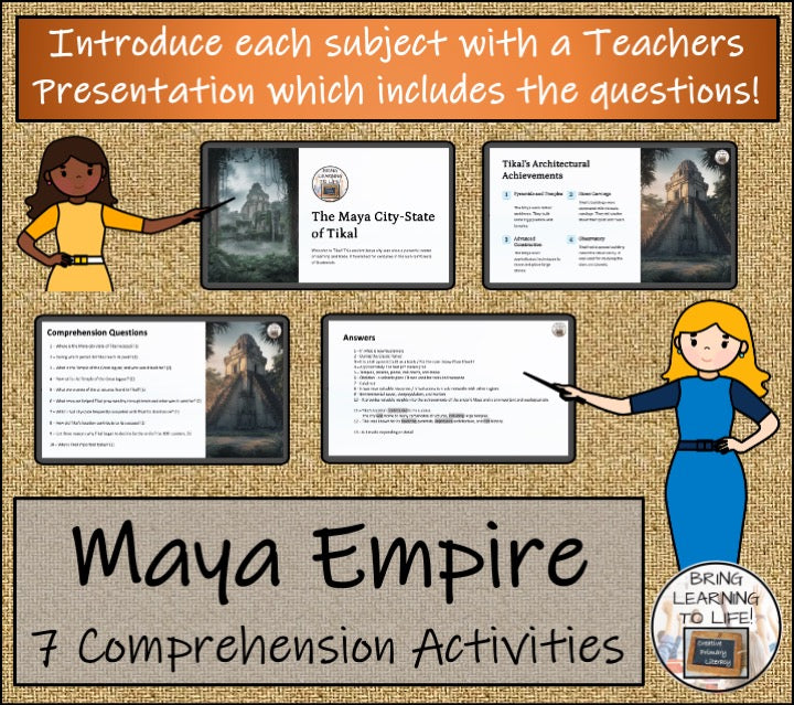 Maya Empire Close Reading Comprehension Bundle | 5th Grade & 6th Grade