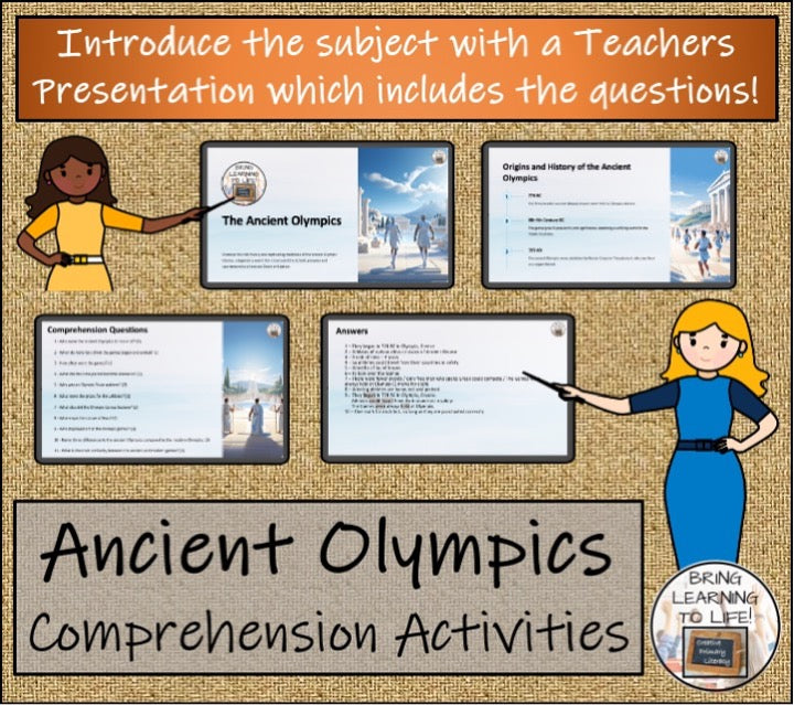 Ancient Olympics Reading & Informational Writing Bundle | 3rd Grade & 4th Grade