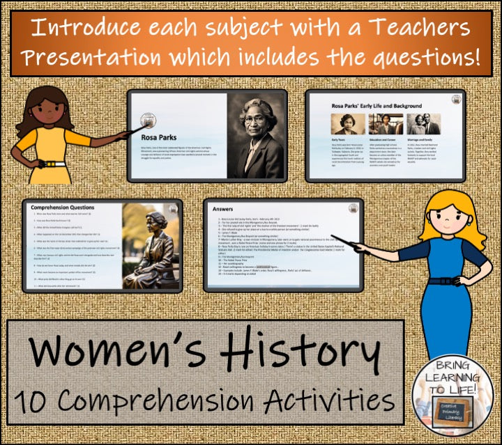 Womens History Month Close Reading Comprehension Bundle | 5th & 6th Grade