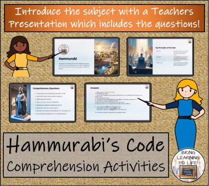 Hammurabi's Code Close Reading & Informational Writing Bundle | 3rd & 4th Grade