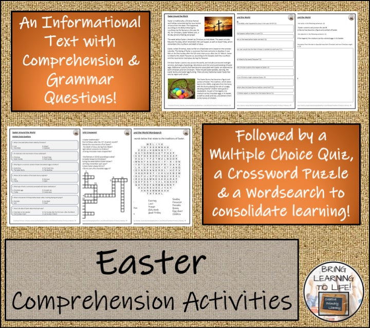 Easter Close Reading Comprehension Activities | 5th Grade & 6th Grade