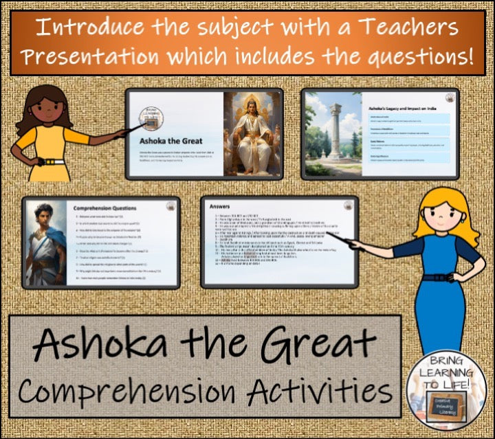 Ashoka the Great Close Reading & Biography Writing Bundle | 5th & 6th Grade