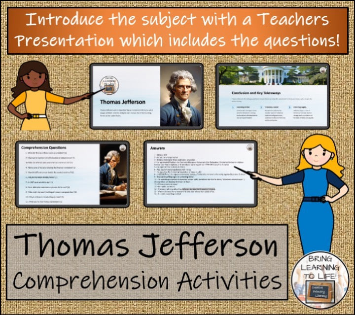 Thomas Jefferson Close Reading & Biography Bundle | 5th Grade & 6th Grade