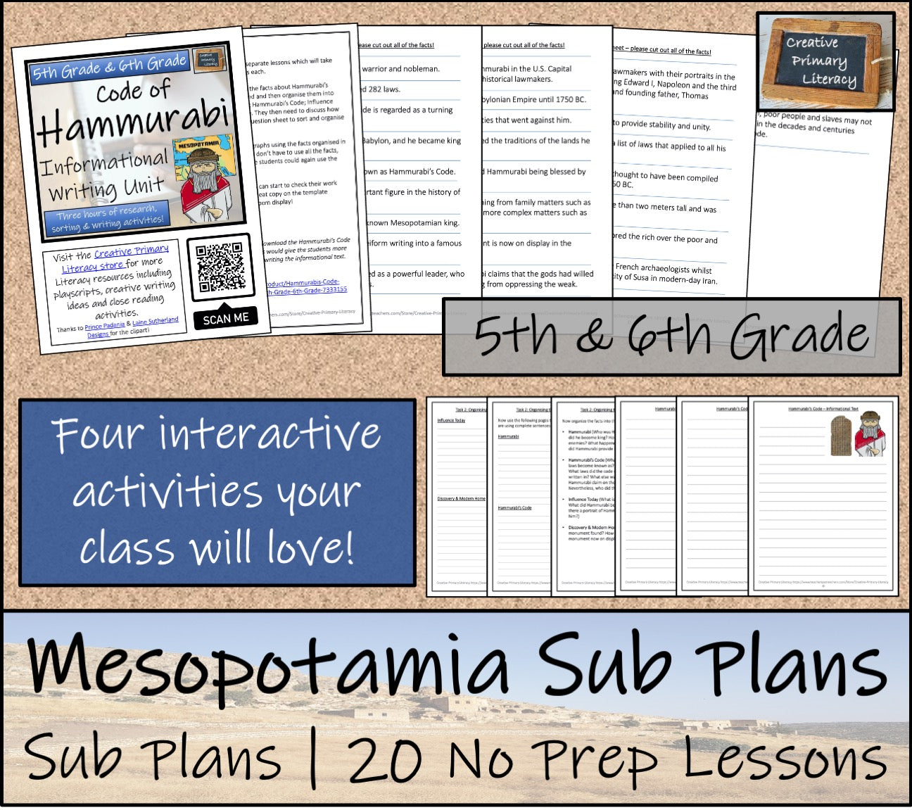 Emergency Sub Plans | Ancient Mesopotamia Bundle | 5th Grade & 6th Grade