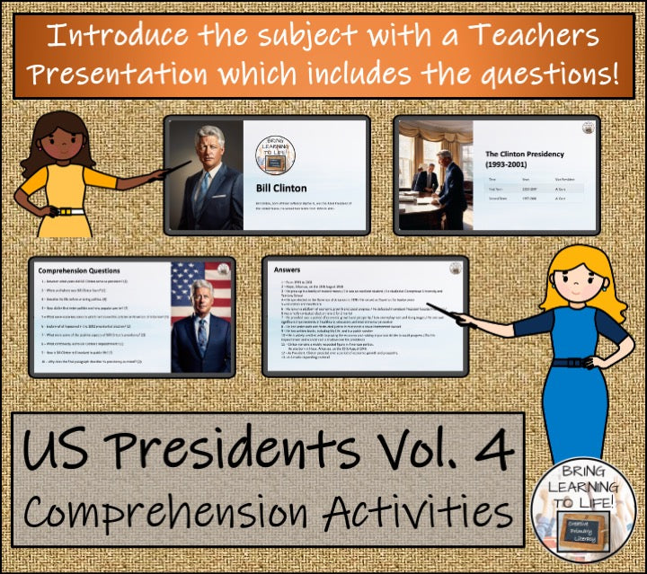 U.S. Presidents Volume 4 Close Reading Comprehension Bundle | 5th & 6th Grade