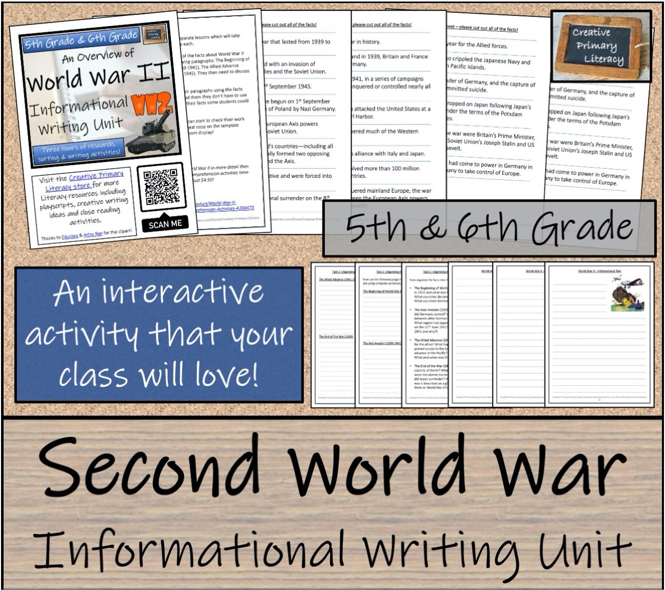 World War II Display Timeline Close Reading & Writing Bundle | 5th & 6th Grade