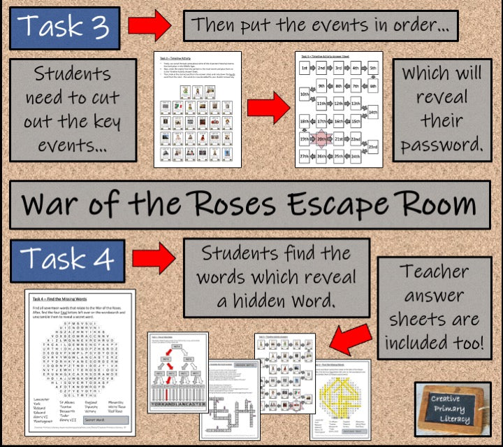 War of the Roses Escape Room Activity