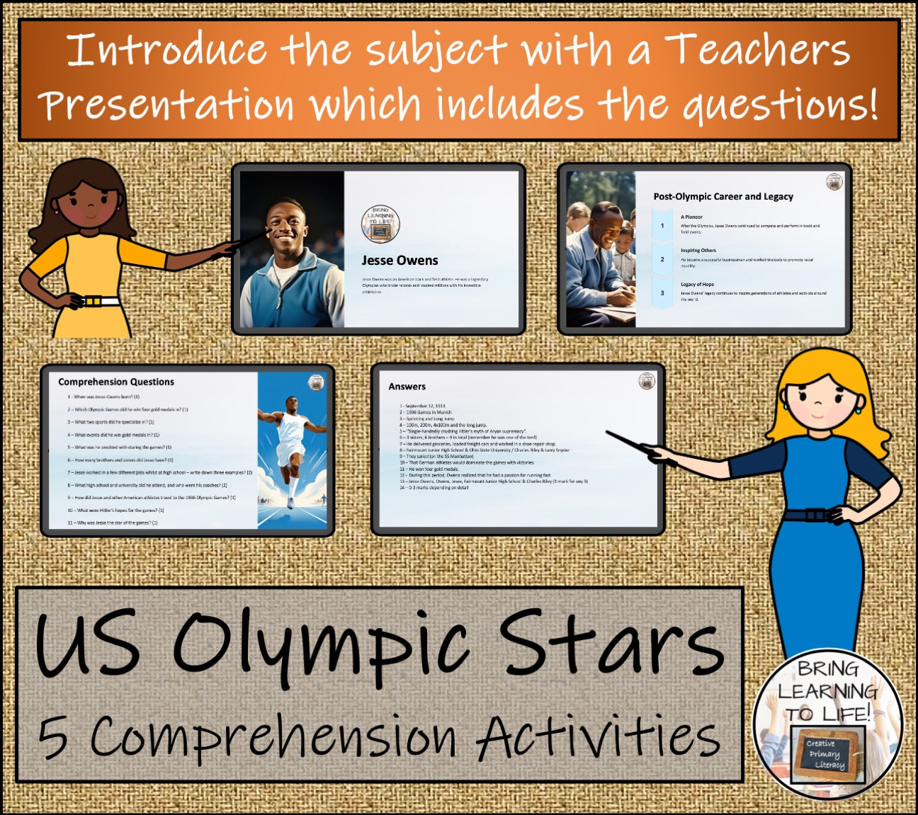 U.S. Olympic Stars Close Reading Comprehension Bundle | 5th Grade & 6th Grade