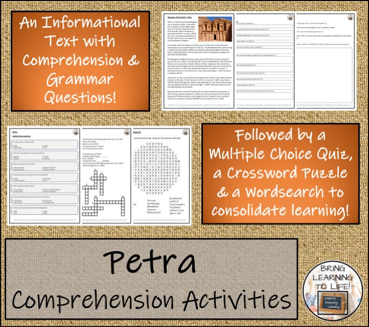 Petra Close Reading Comprehension Activity | 5th Grade & 6th Grade