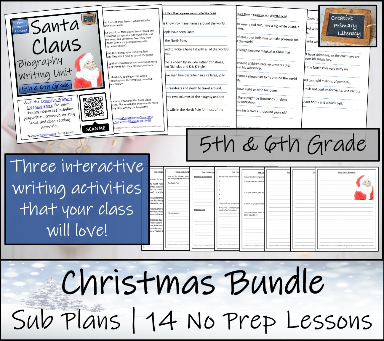 Emergency Sub Plans | Christmas Bundle | 5th Grade & 6th Grade