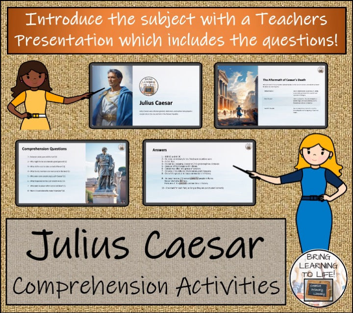 Julius Caesar Close Reading & Biography Bundle | 3rd Grade & 4th Grade