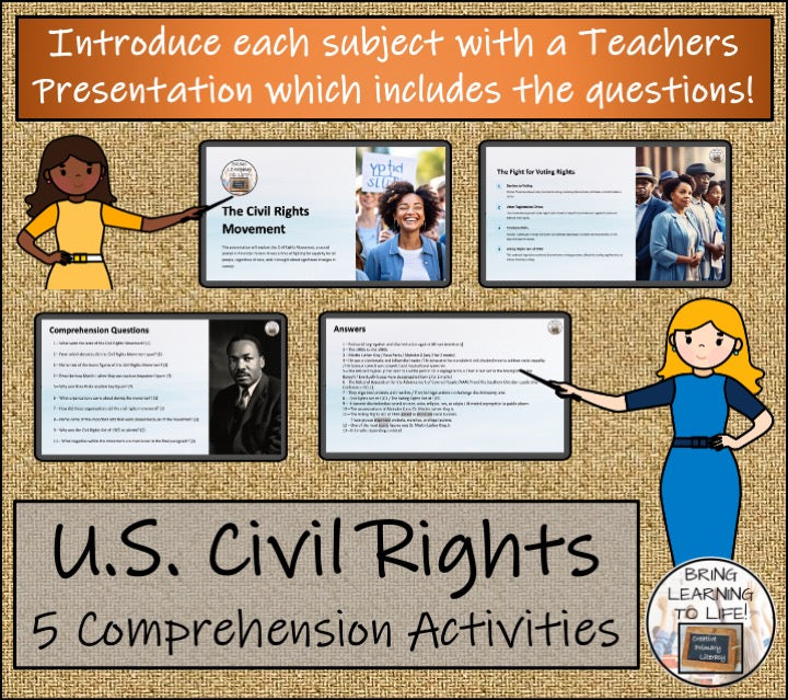 Civil Rights Movement Close Reading Comprehension Bundle | 5th Grade & 6th Grade