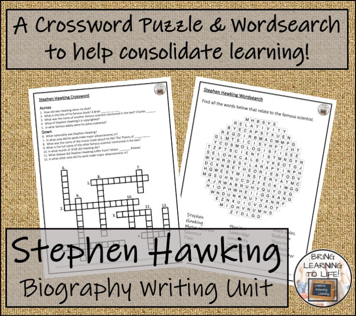 Stephen Hawking Biography Writing Unit | 5th–6th Grade | Inventors & Scientists