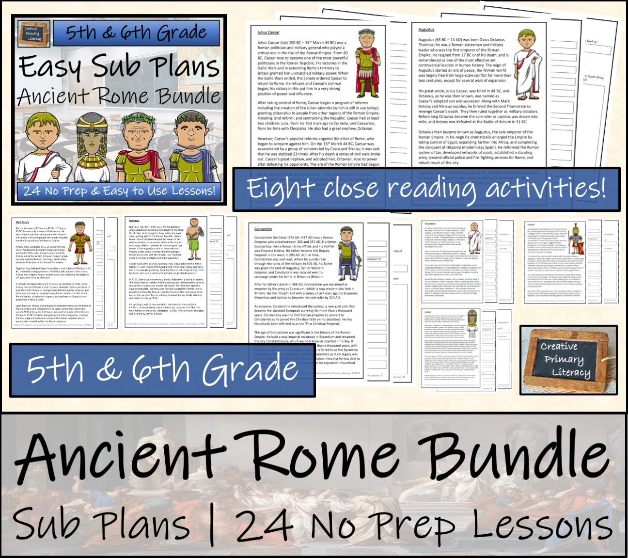 Emergency Sub Plans | Ancient Rome Bundle | 5th Grade & 6th Grade