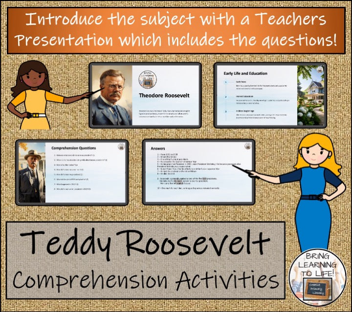 Theodore Roosevelt Close Reading & Biography Bundle | 3rd Grade & 4th Grade