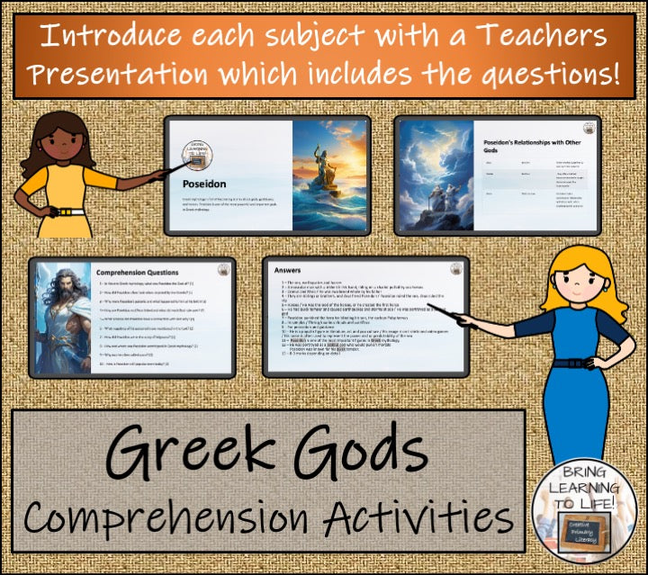 Gods of Ancient Greece Close Reading Activity Bundle | 5th Grade & 6th Grade