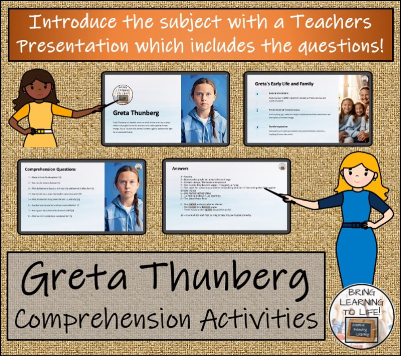 Greta Thunberg Close Reading & Biography Bundle | 3rd Grade & 4th Grade