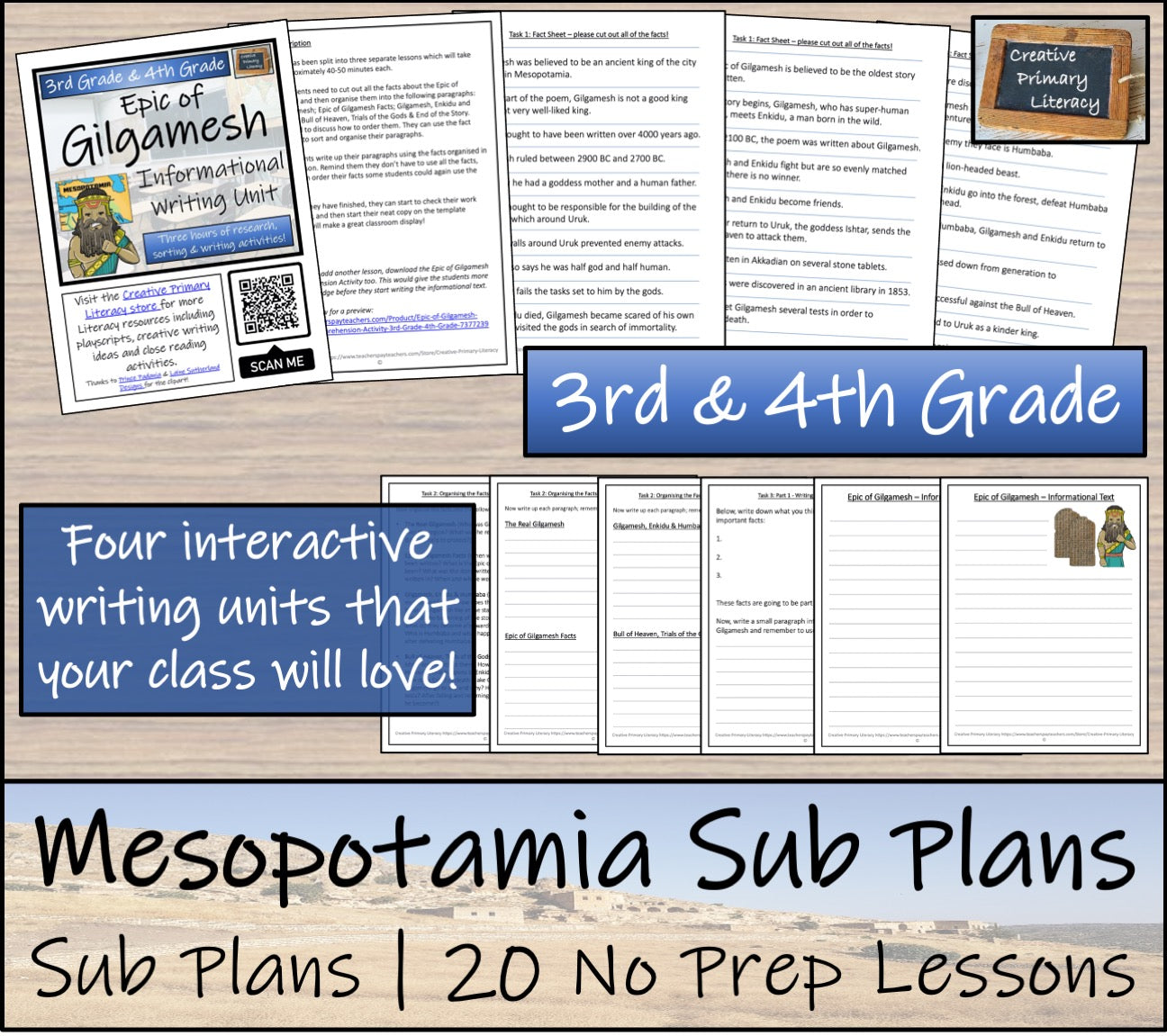 Emergency Sub Plans | Ancient Mesopotamia Bundle | 3rd Grade & 4th Grade