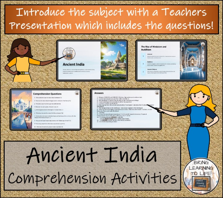 Ancient India Close Reading Comprehension Bundle | 5th Grade & 6th Grade