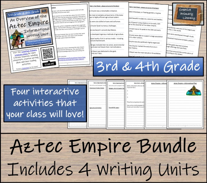 Aztec Empire Mega Bundle of Activities | 3rd Grade & 4th Grade