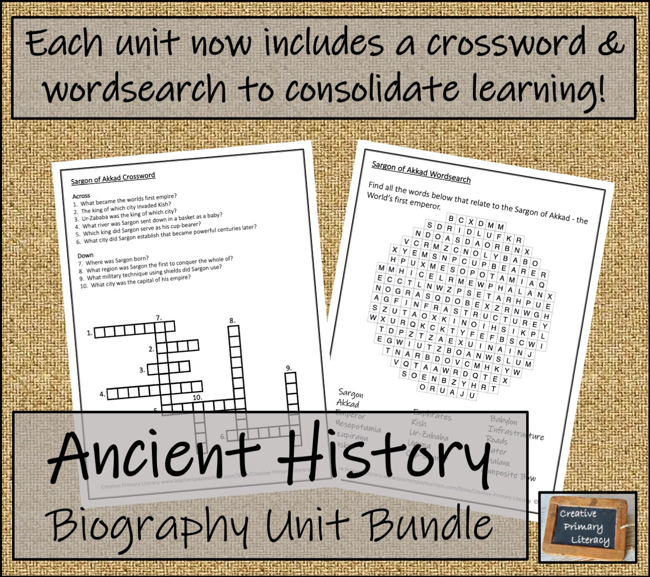 Ancient History Biography Writing Unit Bundle | 5th Grade & 6th Grade