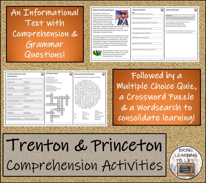 Battles of Trenton & Princeton Close Reading Comprehension | 3rd & 4th Grade