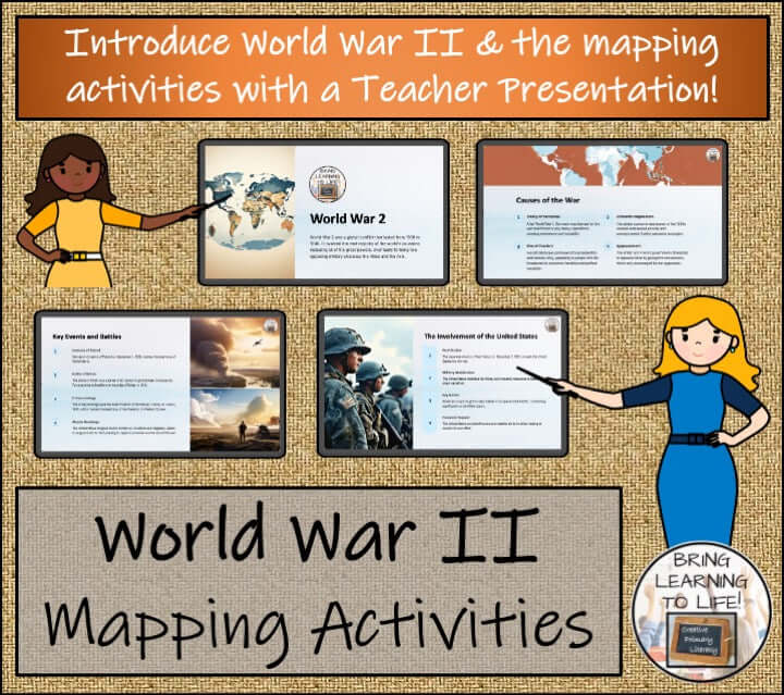 World War II Map Activity & Teaching Presentation showcasing engaging history and mapping resources for teachers and students.