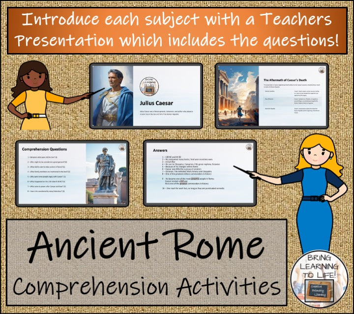 Ancient Rome Close Reading Comprehension Activity Bundle | 3rd Grade & 4th Grade