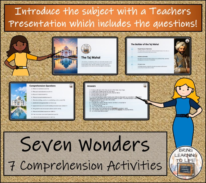 Seven Wonders of the World Close Reading Comprehension Bundle | 5th & 6th Grade