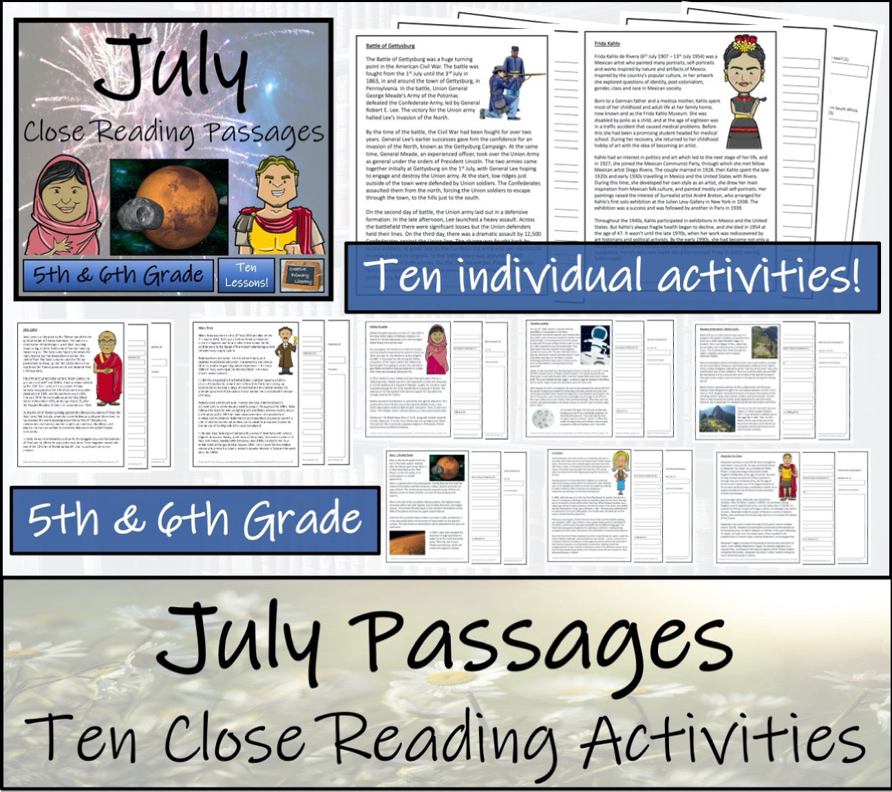 Summer Close Reading Comprehension Book Bundle | 5th Grade & 6th Grade