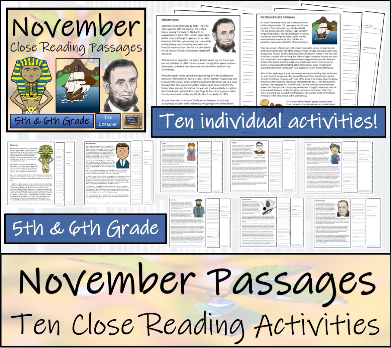 Fall Close Reading Comprehension Book Bundle | 5th Grade & 6th Grade