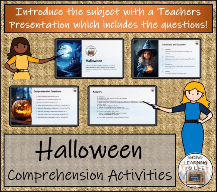 Halloween Close Reading & Informational Writing Bundle 3rd Grade & 4th Grade